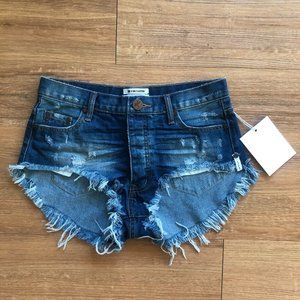 One Teaspoon Bleu Cult Rollers Cut Off Shorts